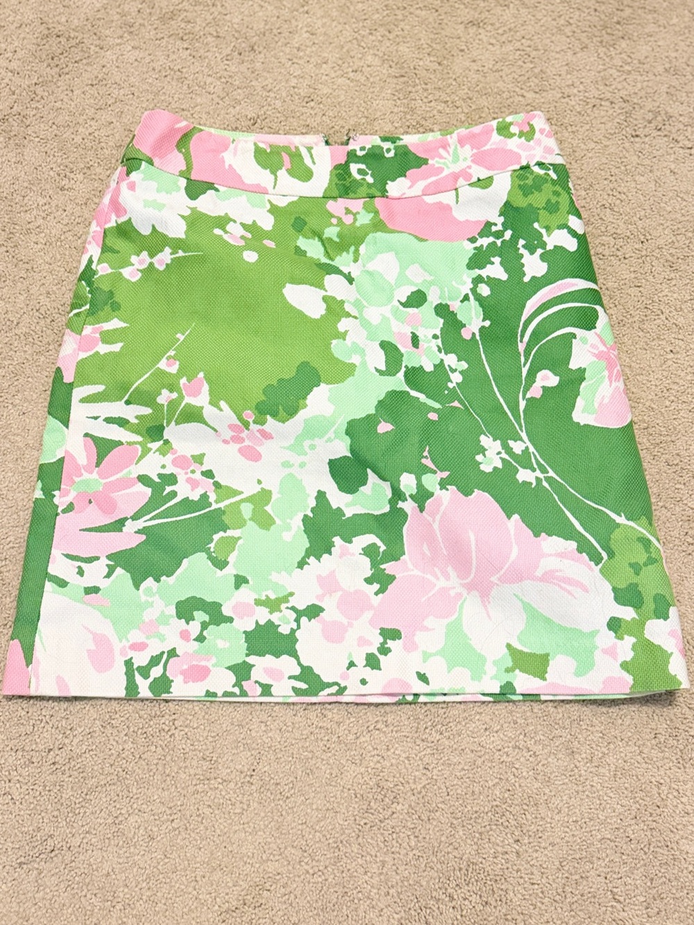 Talbots Pink & Green Floral Mini Skirt